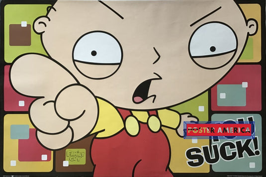 Family Guy Stewie You Suck! Cartoon Poster 24 X 36