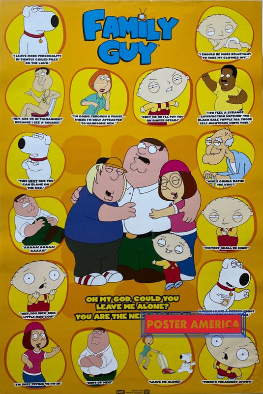 Family Guy Television Show 2009 Poster 24 X 36 Novelty With Quotes From Characters