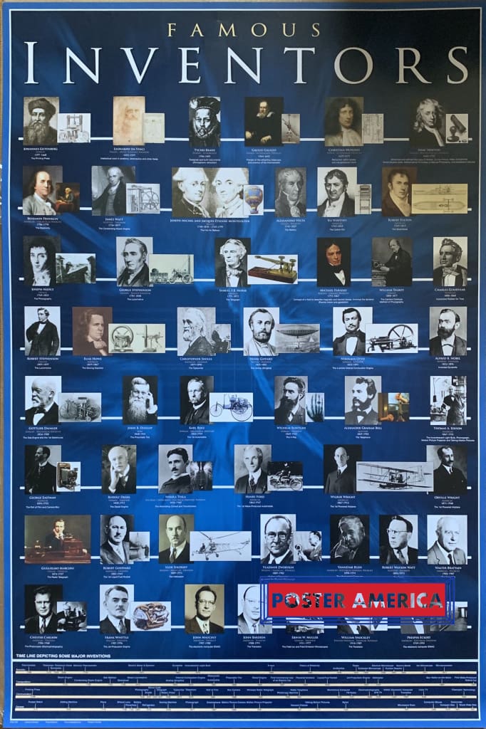 Famous Inventors Poster 24 X 36 – PosterAmerica