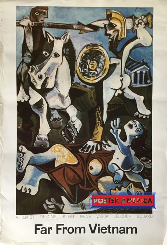 Far From Vietnam 1967 Artistic Cubism Film Poster 29.5 X 42.5