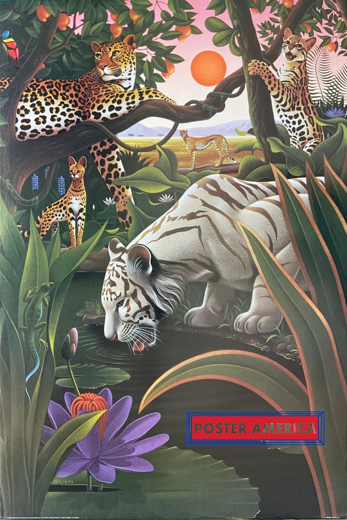 Load image into Gallery viewer, Feline Exotica By Robert Giusti Vintage 1995 Art Poster 24 X 36
