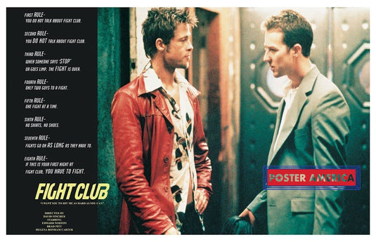 Fight Club Rules Brad Pitt Edward Norton Poster 24 X 36