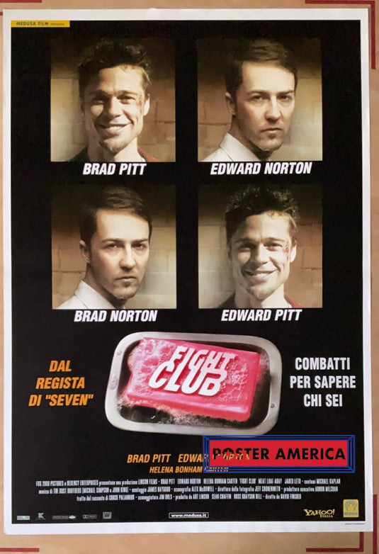 Fight Club With Brad Pitt And Edward Norton Italian Import One Sheet 27.75 X 39.5 One Sheet