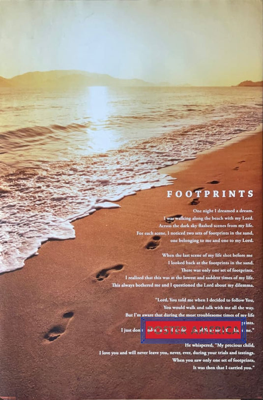 Footprints Inspirational Quote Poster 24 X 36