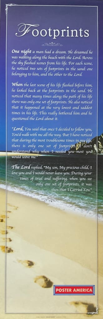 Load image into Gallery viewer, Footprints Spiritual Quote 2011 12 X 36 Poster
