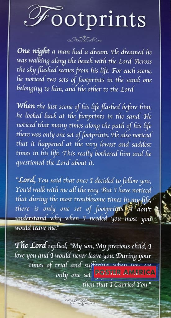 Load image into Gallery viewer, Footprints Spiritual Quote 2011 12 X 36 Poster
