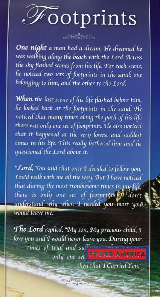 Footprints Spiritual Quote 2011 12 X 36 Poster