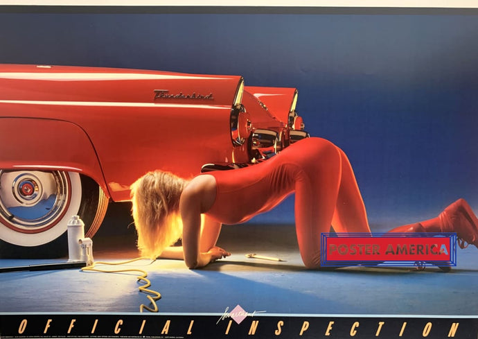 Ford Thunderbird Official Inspection Vintage Photography Rare Poster 25 X 35 Vintage Poster