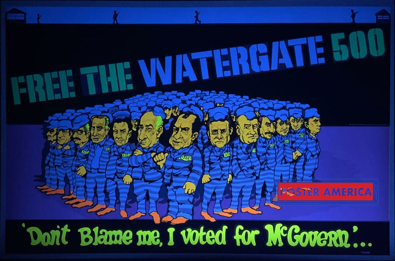 Load image into Gallery viewer, Free The Watergate 500 Vintage Black Light Poster 23 X 35 Posters Prints &amp; Visual Artwork
