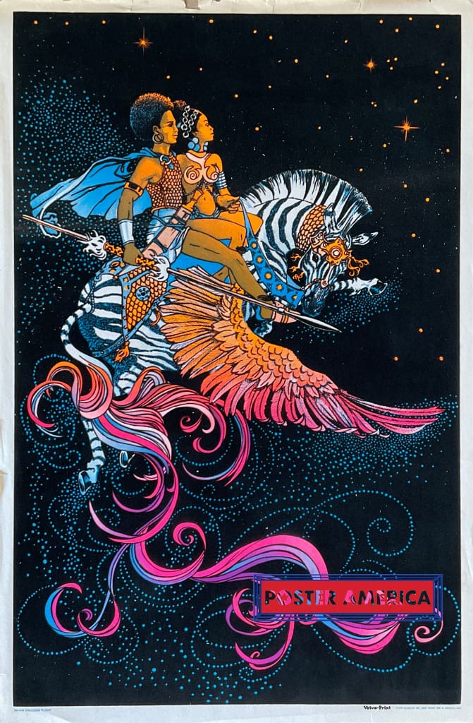 Load image into Gallery viewer, Freedom Flight Original Vintage 1974 Black Light Poster 23 X 35 Posters Prints &amp; Visual Artwork

