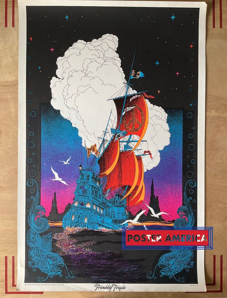 Load image into Gallery viewer, Friendship Frigate Vintage Black Light Poster 26 X 39 Posters Prints &amp; Visual Artwork
