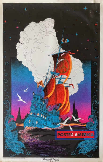 Friendship Frigate Vintage Blacklight Poster 26 X 39