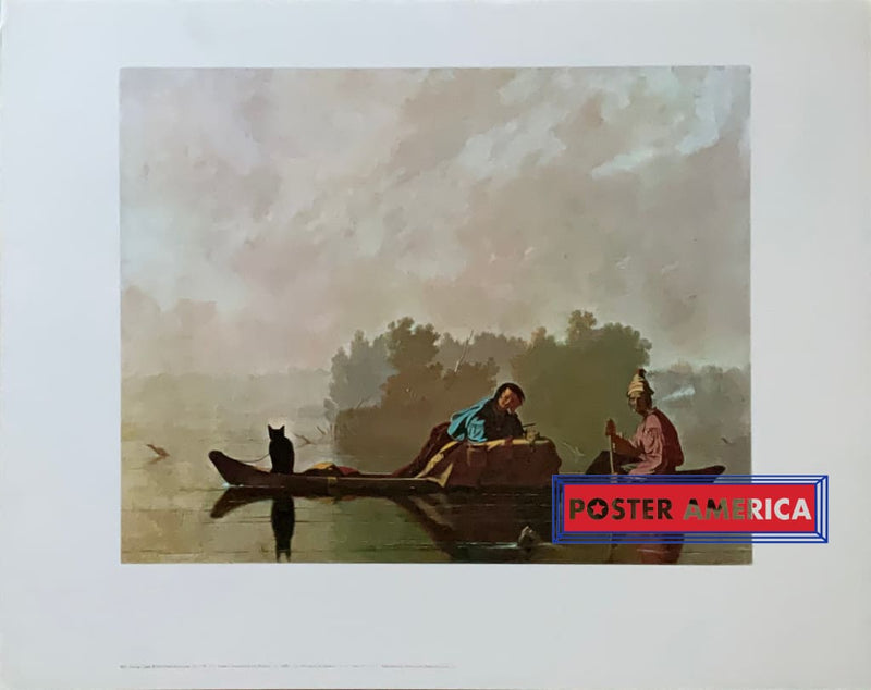 Load image into Gallery viewer, Fur Traders Descending The Missouri By George Caleb Bingham Print 22.5 X 28.5 Vintage Fine Art Print
