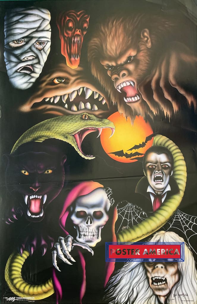 Load image into Gallery viewer, Gail Gastfield Monster Vintage 1993 Art Poster 22 X 34
