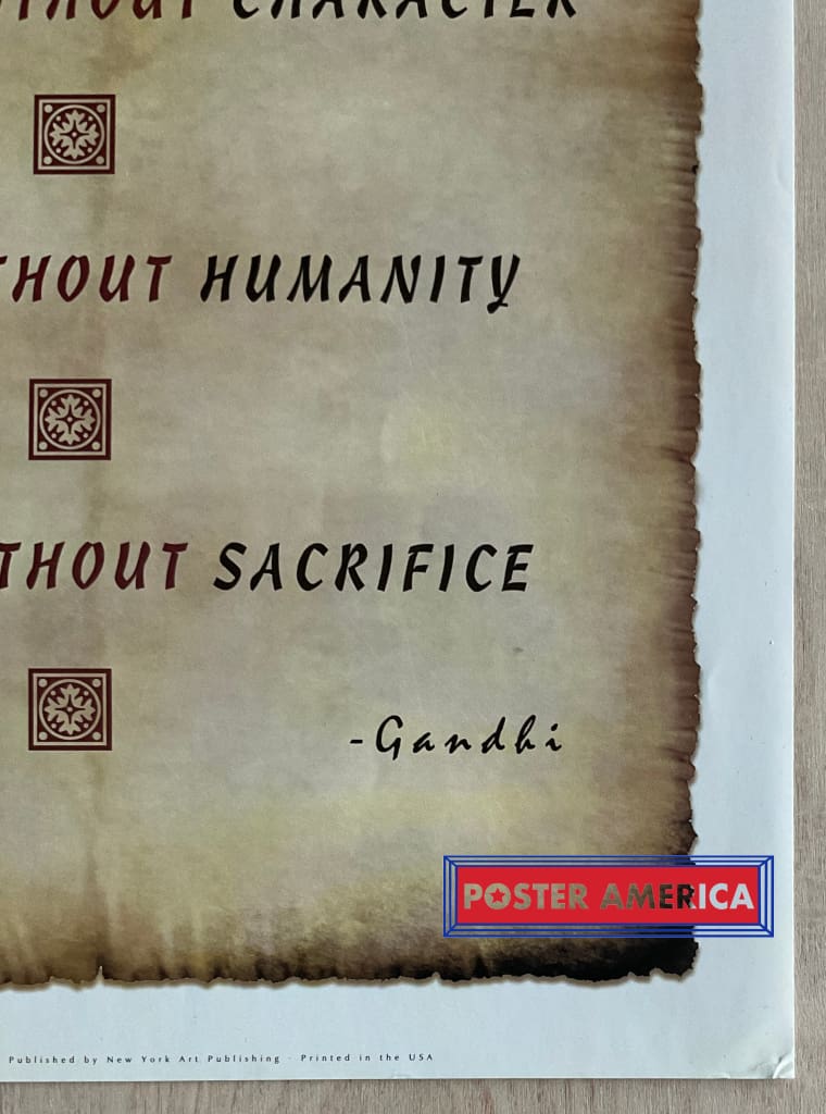 Load image into Gallery viewer, Gandhi Seven Deadly Social Sins Inspirational Slim Print 12 X 36
