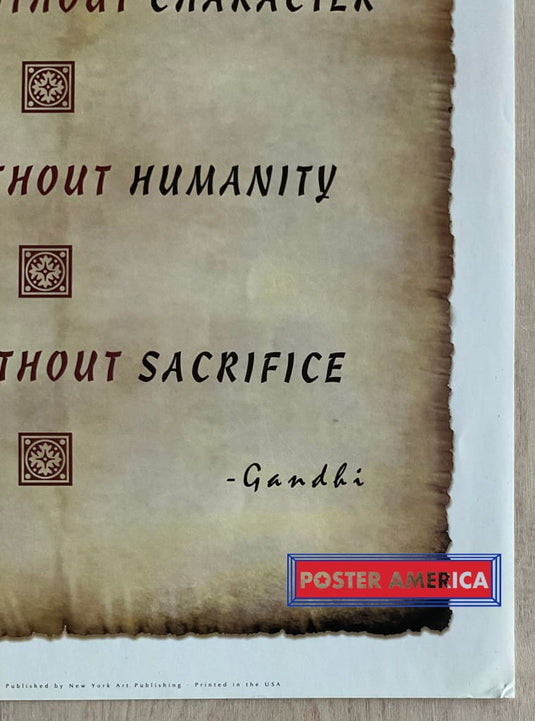 Gandhi Seven Deadly Social Sins Inspirational Slim Print 12 X 36