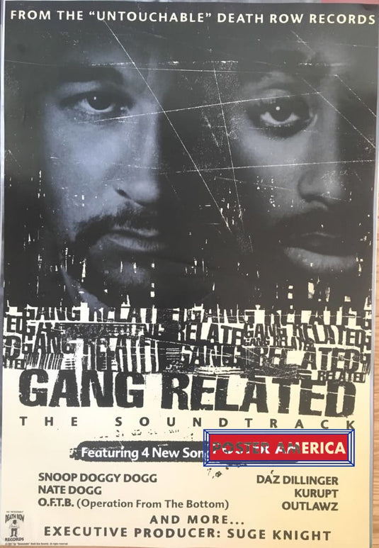 Gang Related Sountrack Death Row Records Original 1997 Promo Poster 23.5 X 34.5