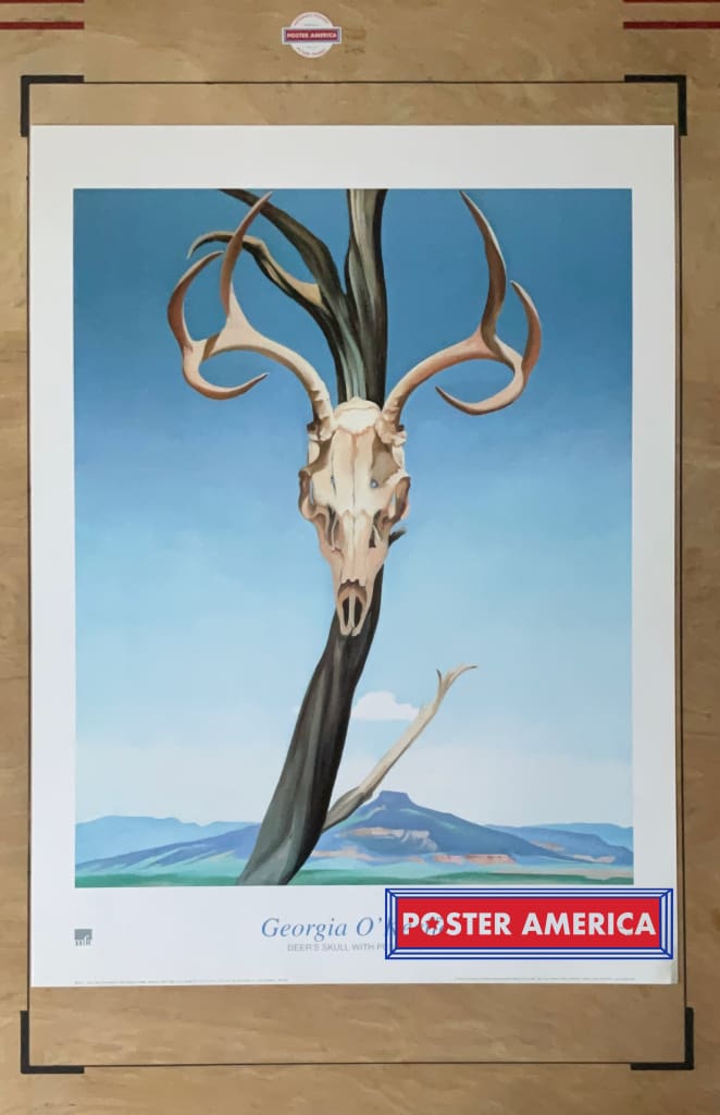 Load image into Gallery viewer, Georgia Okeeffe Deers Skull With Pedernal Vintage 2000 Poster Print 23.5 X 31.5 Art
