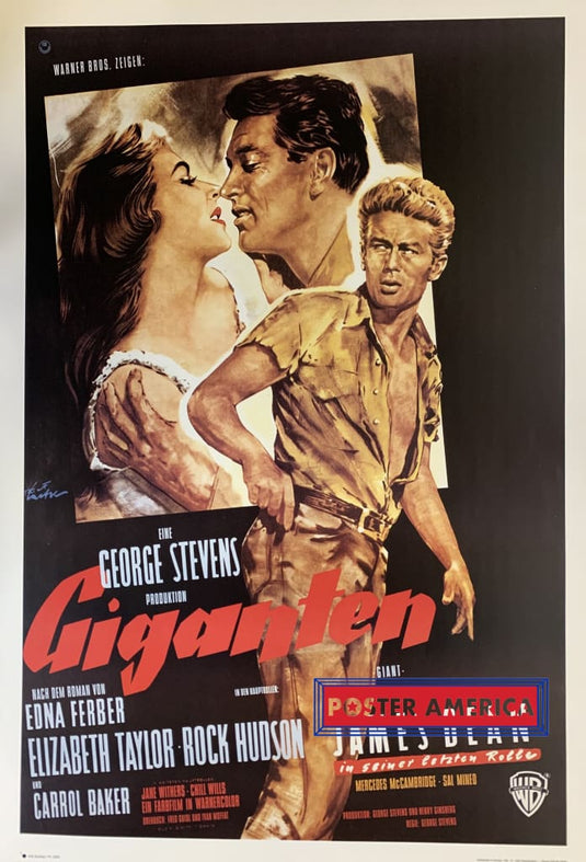 Giganten Starring James Dean Vintage German Movie Promo Reproduction Poster 26 X 38 Vintage Poster