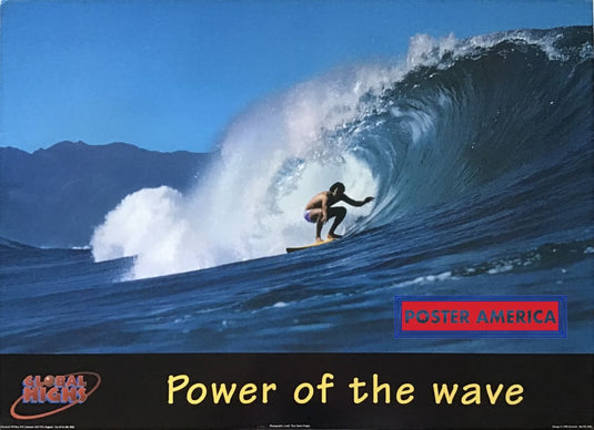 Global Highs Power Of The Wave Surfer Riding A Poster 24 X 33