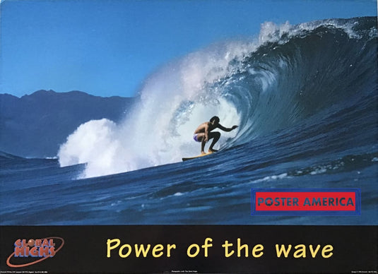 Global Highs Power Of The Wave Surfer Riding A Poster 24 X 33