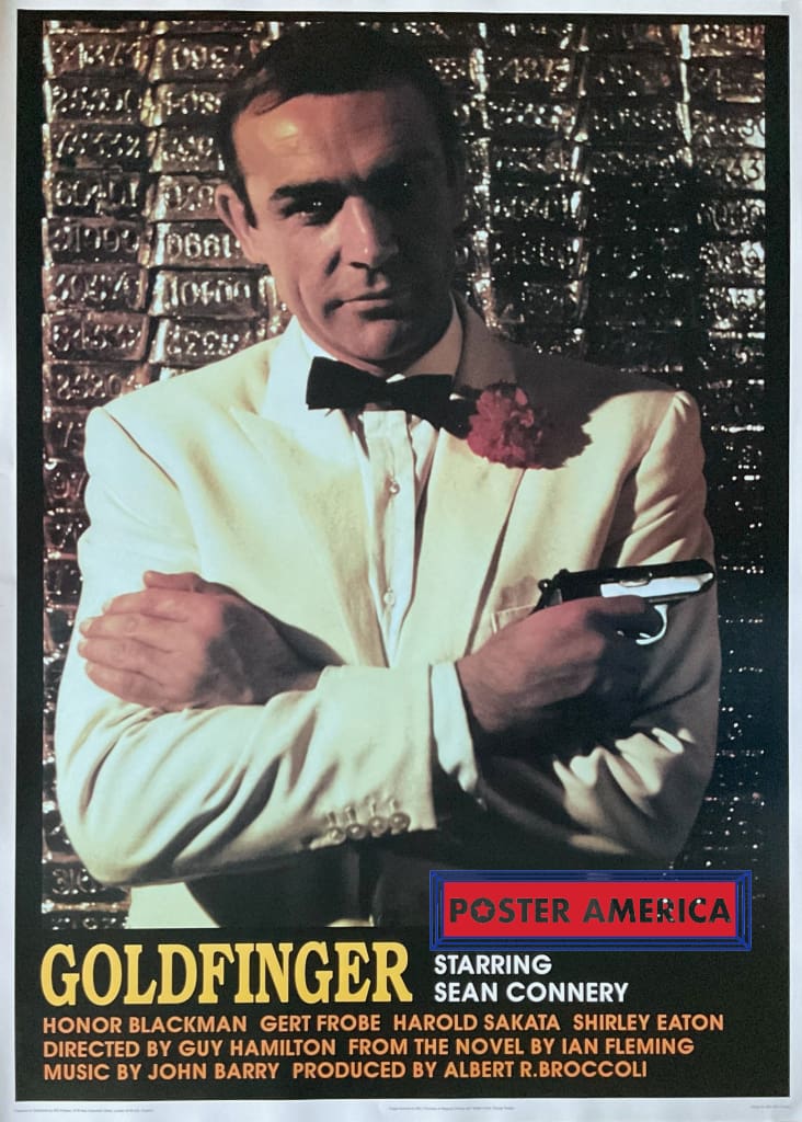 Load image into Gallery viewer, Goldfinger Starring Sean Connery Poster 25.25 X 35
