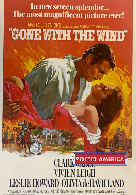 Gone With The Wind 1976 Re Release Rare Vintage Movie Promo Poster 20 X 28 Vintage Poster
