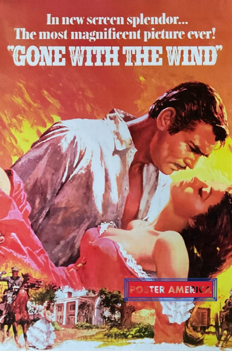Gone With The Wind Starring Clark Gable & Vivien Leigh Movie Poster 22 X 33