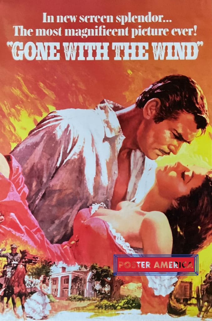 Load image into Gallery viewer, Gone With The Wind Starring Clark Gable &amp; Vivien Leigh Movie Poster 22 X 33
