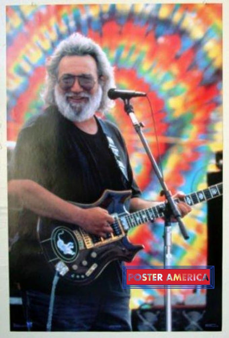 Grateful Dead Jerry Garcia On The Guitar Tie Dye Poster 24 X 36