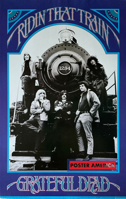 Grateful Dead Ridin’ That Train Vintage 1990 Poster 22.5 X 34.5