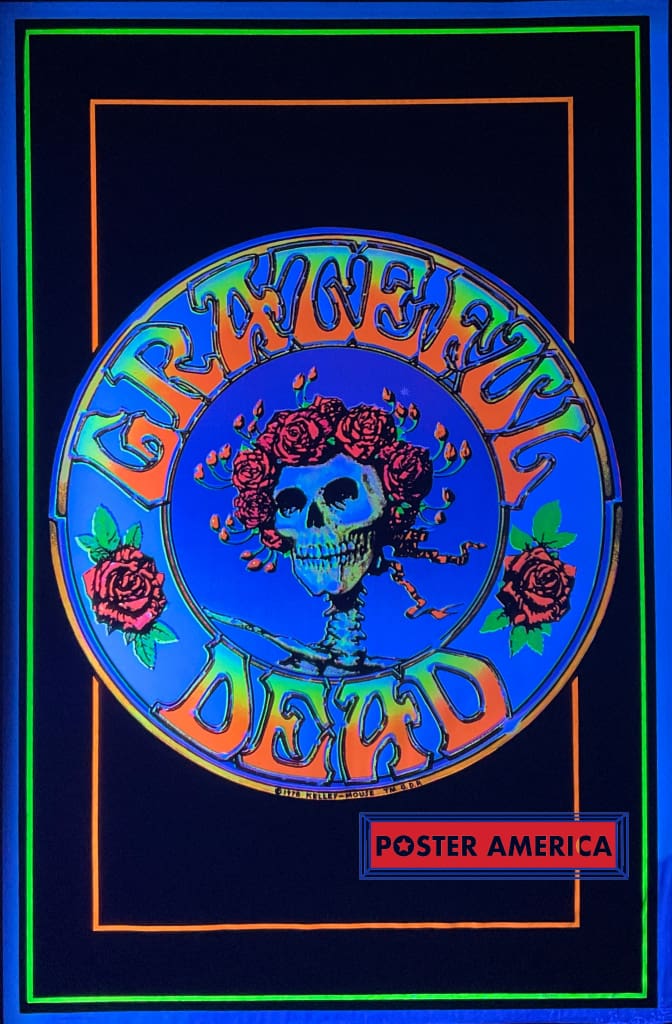 Load image into Gallery viewer, Grateful Dead Skull And Roses Vintage Black Light Poster 23 X 35 Posters Prints &amp; Visual Artwork
