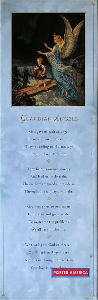 Load image into Gallery viewer, Guardian Angels Vintage Art Slim Print 112 X 36
