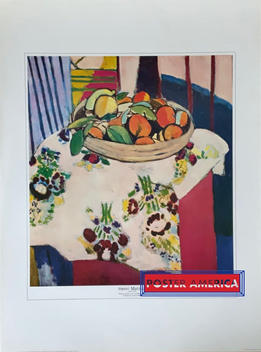 Henri Matisse Nature Morte Aux Oranges Vintage 1989 Fine Art Print 23.5 X 32 Poster