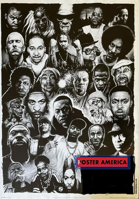 Hip Hop And Rap Legends Vintage Uk Import Poster 25.5 X 35.5