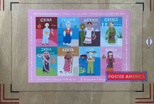 How The World Says Hello Educational Classroom Poster 20 X 28