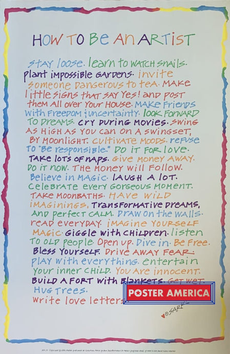 How To Be An Artist Poster 23 X 35