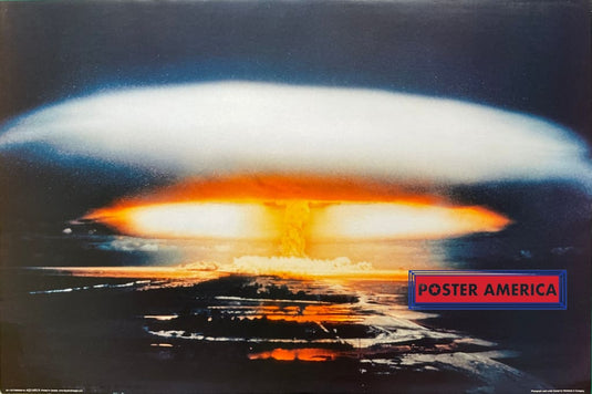 Hydrogen Bomb And Mushroom Cloud Poster 24 X 36