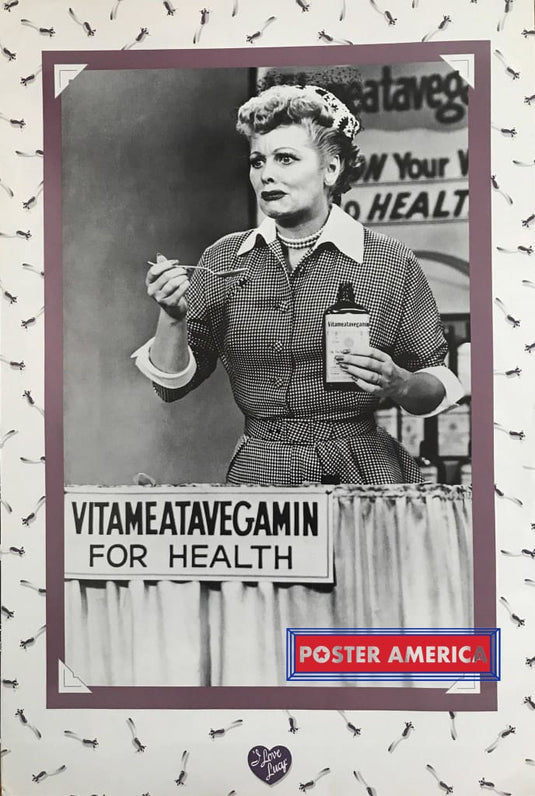 I Love Lucy Vitameatavegamin For Health Black & White Poster 24 X 36