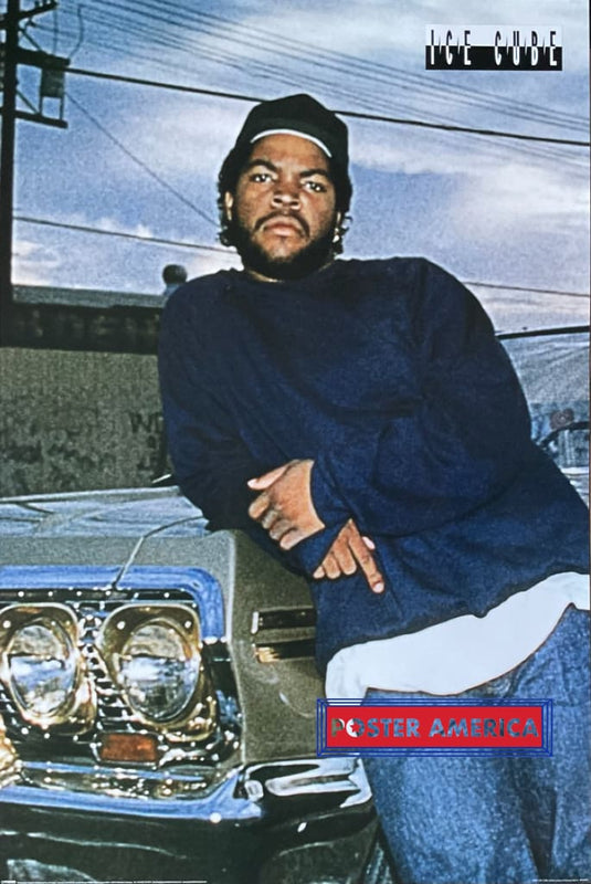 Ice Cube Posing With Impala Nwa Rap Poster 24 X 36