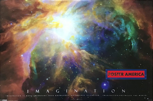 Imagination Nebula Albert Einstein Inspirational Quote Poster 24 X 36