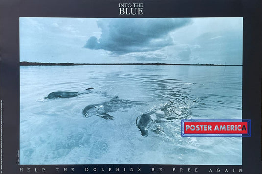 Into The Blue Help Dolphis Be Free Again Vintage Uk Import Poster 24 X 36 Posters Prints & Visual
