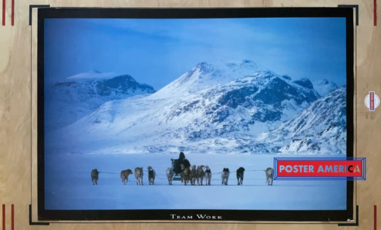 Inuit Hunter With Huskies Inspirational Team Work Poster 24 X 35