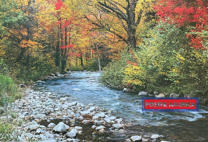 Italian River In Autumn Vintage 1988 Import Poster 24 X 35 Vintage Poster
