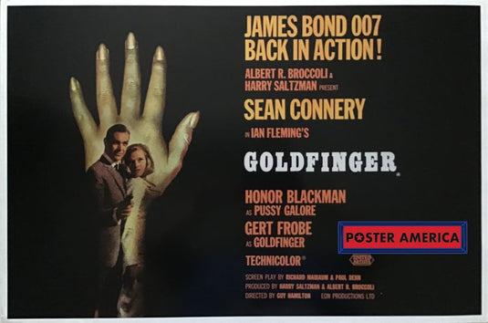 James Bond 007 Goldfinger Reproduction Movie Promo Poster 24 X 36