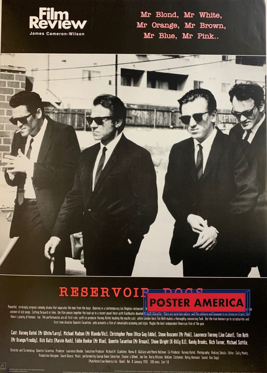 James Cameron-Wilson Film Review On Reservoir Dogs 1999 Vintage Poster 24 X 34 Vintage Poster