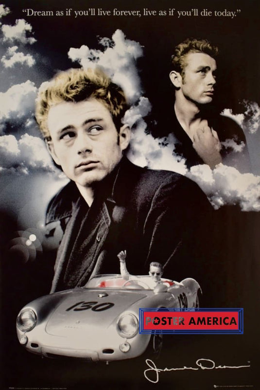 James Dean Dream As If Youll Live Forever Quote Poster 24 X 36