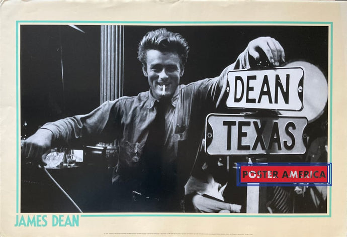 James Dean Next To Texas Sign Vintage Poster 24 X 35 Vintage Poster