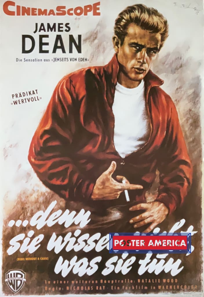 Load image into Gallery viewer, James Dean Rebel Without A Cause German Reproduction Movie Poster 26 X 38 Vintage One Sheet
