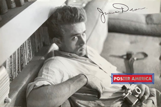 James Dean With Camera And Printed Signature 24 X 36 Poster